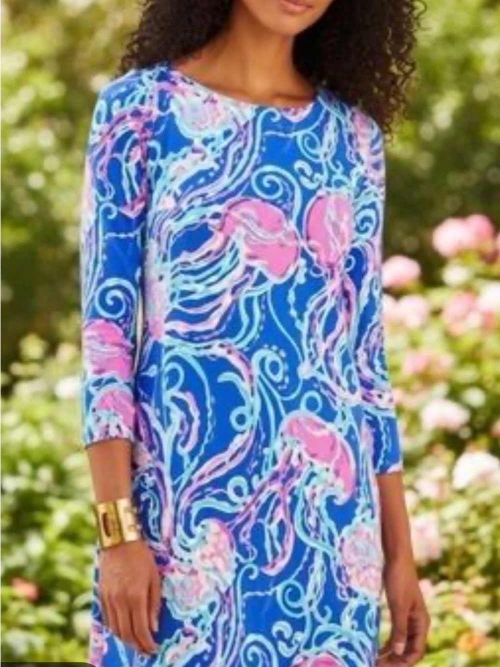 Lilly Pulitzer Vibrant Blue Jellyfish Print UPF 50 dress